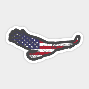 American Bald Eagle - American Flag. Sticker